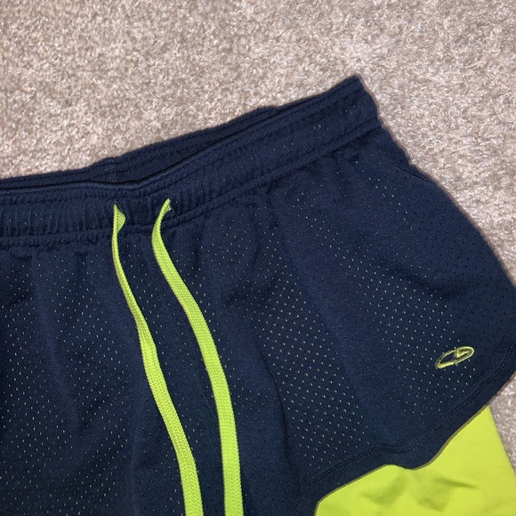 Champion Dark Blue & Green athletic shorts size S - Picture 4 of 6